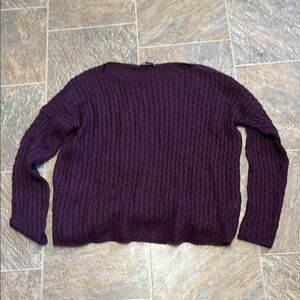 Vince Deep Purple Cable Knit Sweater